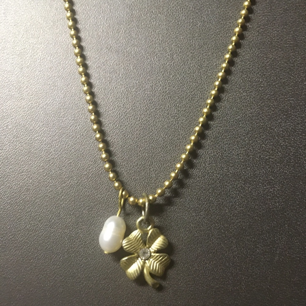 Celtic Shamrock & Pearl Necklace